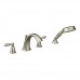 Moen T924BN Brantford Two-Handle Low Arc Roman Tub Faucet and Hand Shower without Valve  Brushed Nickel - B000XVVBCC